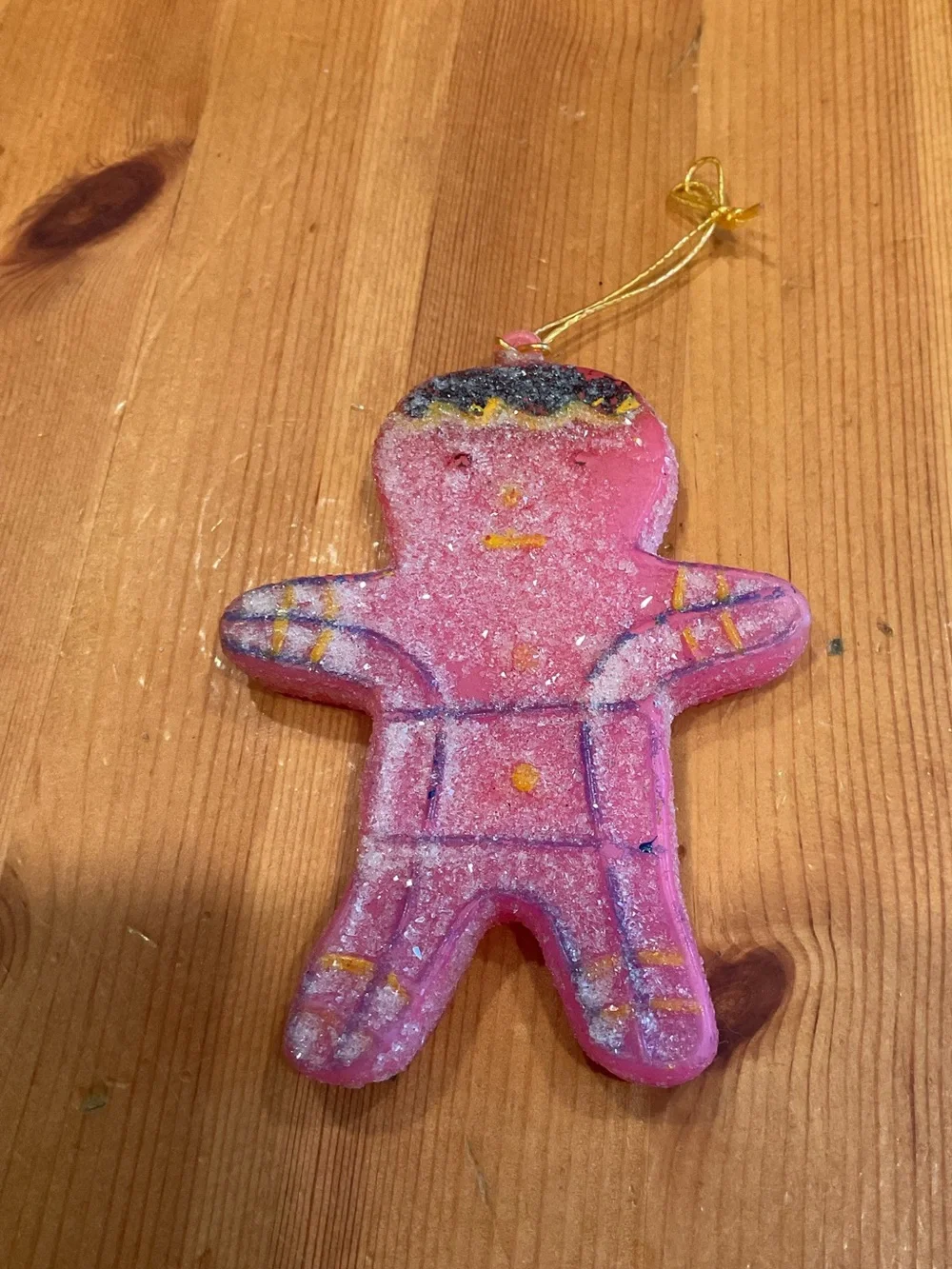 VINTAGE CHRISTMAS BLOW MOLD ORNAMENT GINGERBREAD MAN SUGARED MCM TREE
